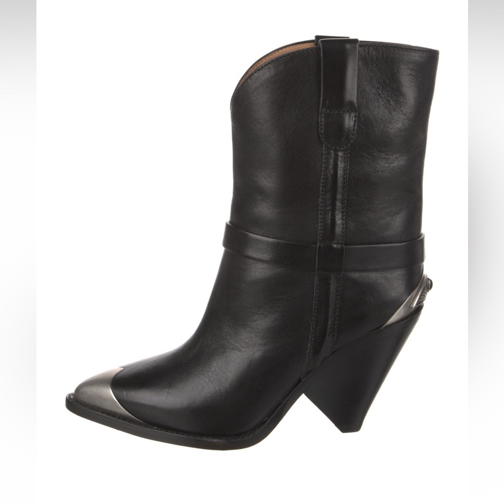 Isabel Marant Black Heeled Lamsy Ankle Boots